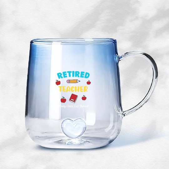 retired teacher funny retirement gift Gradient Glass Mugs