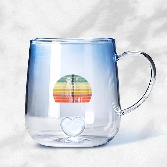 Cool Vintage Dogs Wine and True Crime Retro Sunset Gradient Glass Mugs
