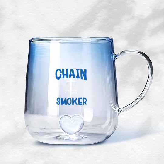 Disc Golf Funny Chain Smoker Frolf Humor Gradient Glass Mugs