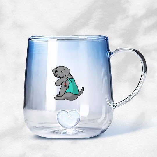 I Love Dad Weimaraner Gradient Glass Mugs