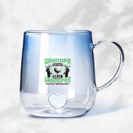 Real Grandpas Play Golf Golfer Golf Lover Grandad Gradient Glass Mugs