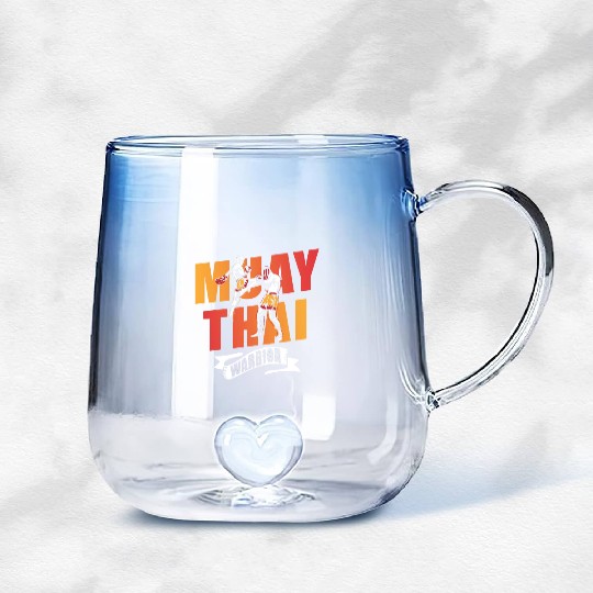 Muay Thai Warrior Martial Arts Boxing Fighter Gradient Glass Mugs