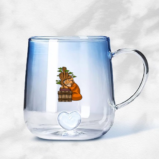Miniature Trees Bonsai Middle Finger Gradient Glass Mugs