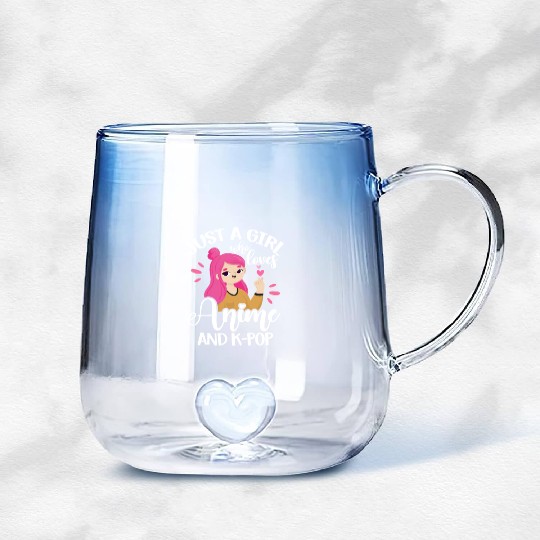 Just A Girl Who Loves Anime and K-Pop Gradient Glass Mugs