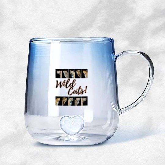 WILDCATS! | Lion, Leopard, Cheetah, Puma, Tiger Gradient Glass Mugs