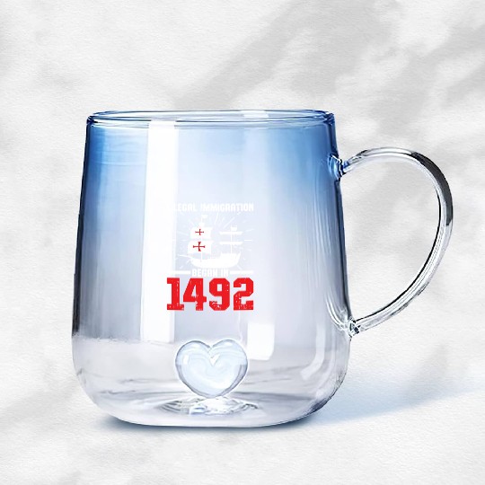 Anti Columbus Day Gradient Glass Mugs