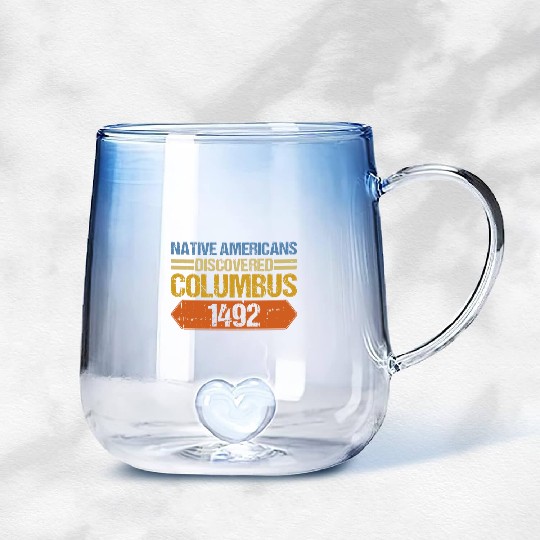 Anti Columbus Day Gradient Glass Mugs