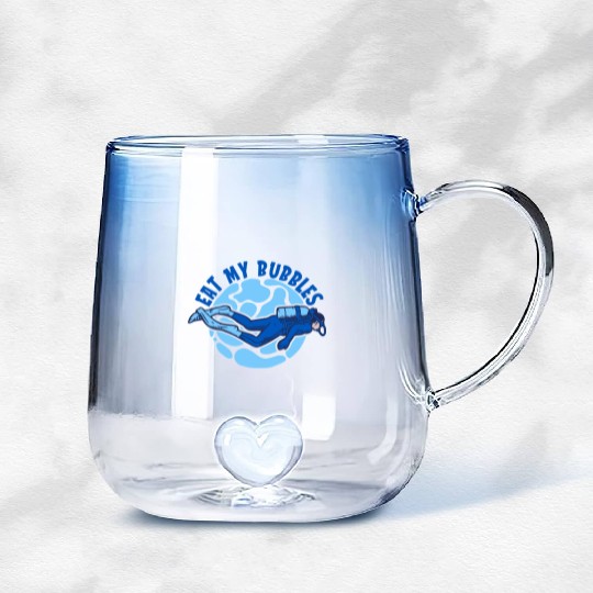 Scuba Diving Diver Gradient Glass Mugs