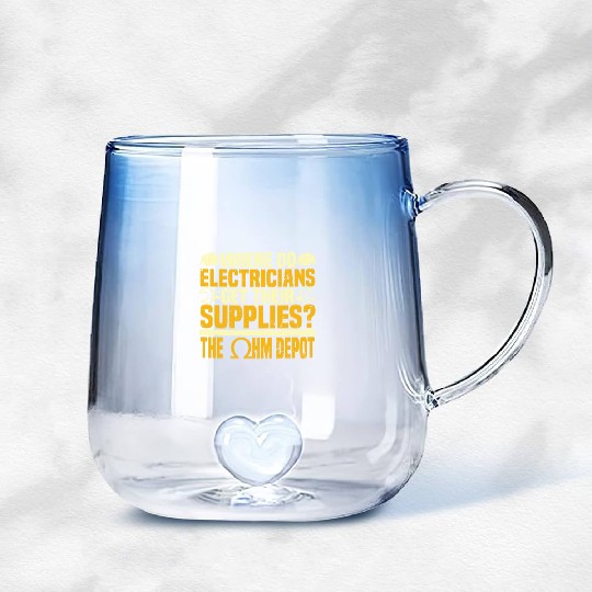 Electrician Electrical Engineer Lineman Gradient Glass Mugs