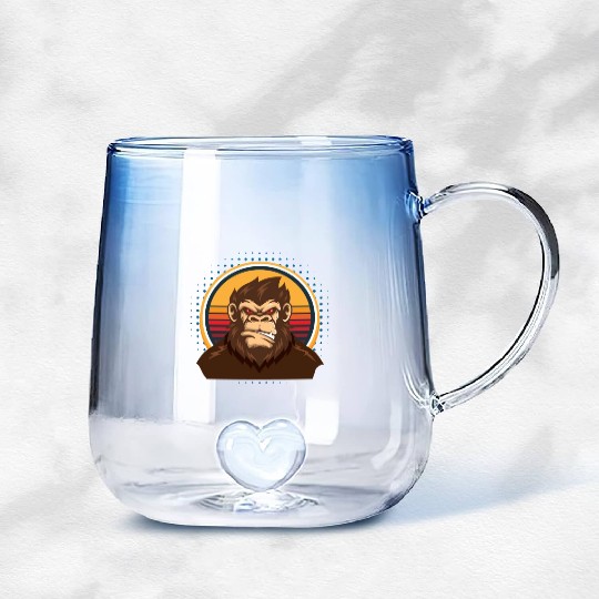 Monkey Children Monkey Child Chimpanzee Gradient Glass Mugs