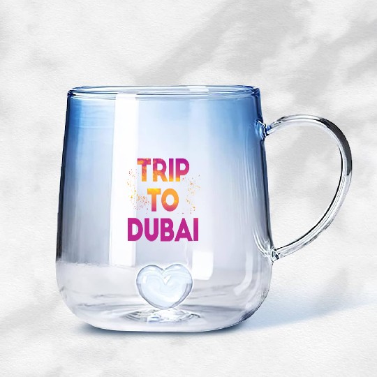 Trip To Dubai Gradient Glass Mugs
