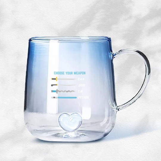 Python Choose Your Weapon Funny Computer Science Gradient Glass Mugs