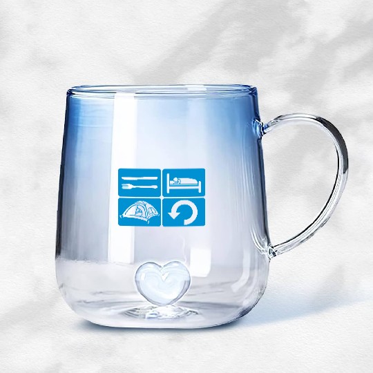 Daily Repeat Wilderness Camping Gradient Glass Mugs