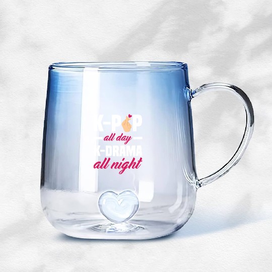 K-Pop K-Drama Korean Pop Music Gradient Glass Mugs
