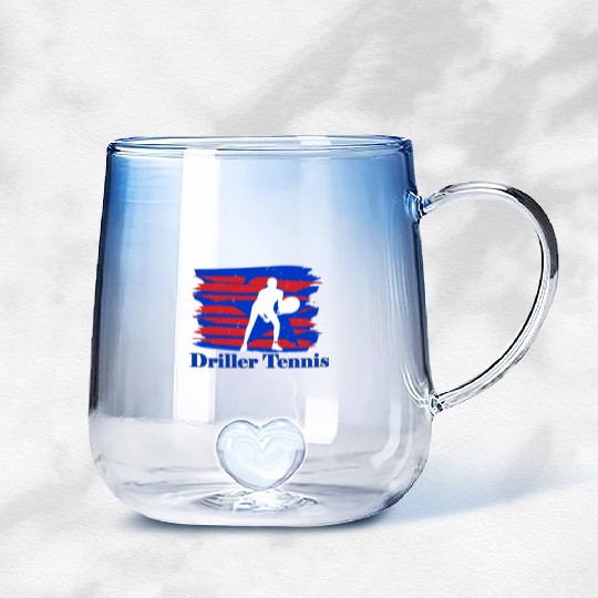 Driller Tennis American Flag Gradient Glass Mugs