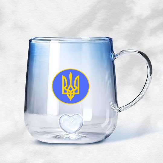 Ukraine trident Gradient Glass Mugs