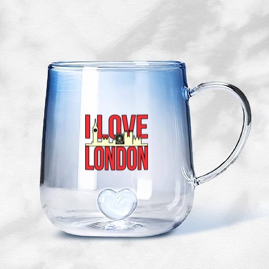 London Funny Gift Idea Gradient Glass Mugs