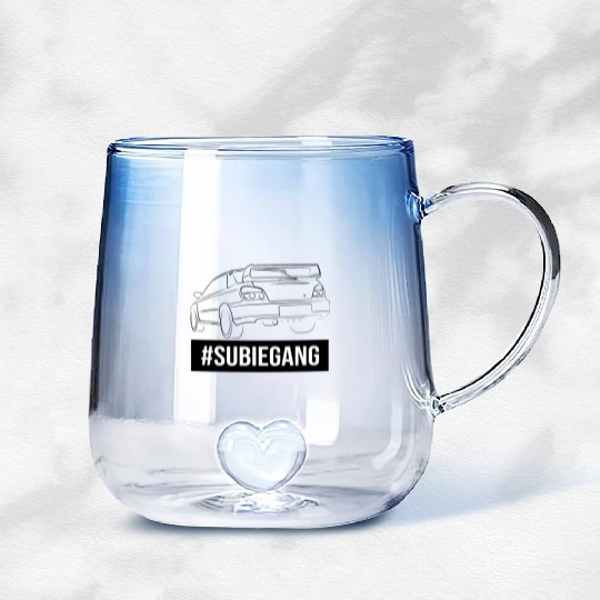 Subie Gang Impreza jdm lover classic japanese car Gradient Glass Mugs
