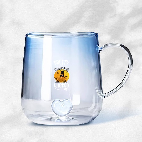 Pretty Wicked Funny Halloween Gradient Glass Mugs