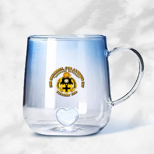 Army 3rd Squadron 5th Armored Cav Vietnam War Gradient Glass Mugs