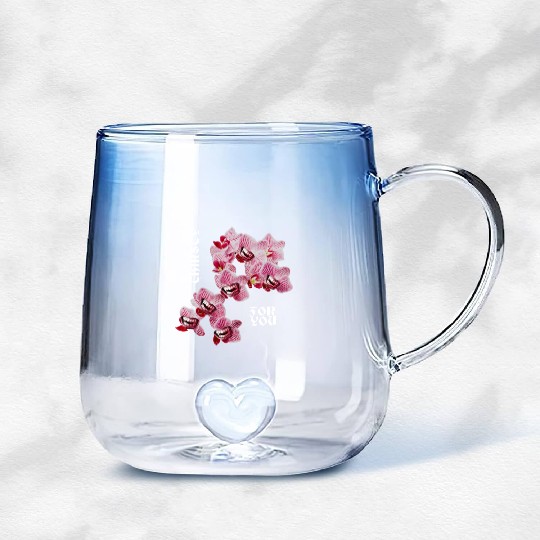 Orchid flower teeth creepy Orchid flower teeth cre Gradient Glass Mugs
