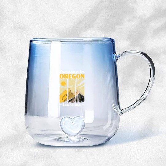 Someone In Oregon Loves Me USA America Oregonians Gradient Glass Mugs