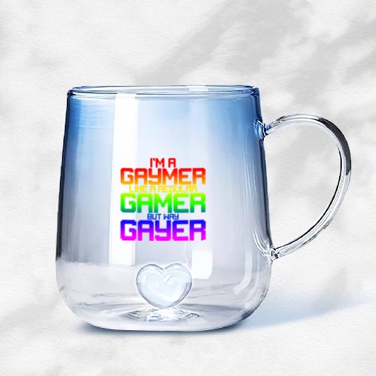 I'm A Gaymer, Like A Regular Gamer But Way Gayer 2 Gradient Glass Mugs