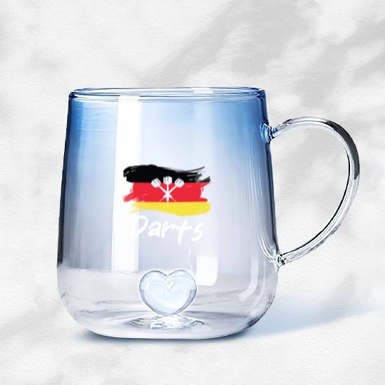 Darts German Flag Dart Throwing Germany Country Gradient Glass Mugs