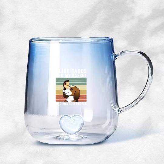 I Like Tacos And My Basset Hound Gradient Glass Mugs