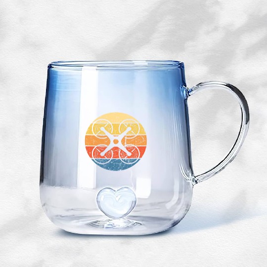 Drone Drone Pilot Drone Operator Quadrocopter Gradient Glass Mugs
