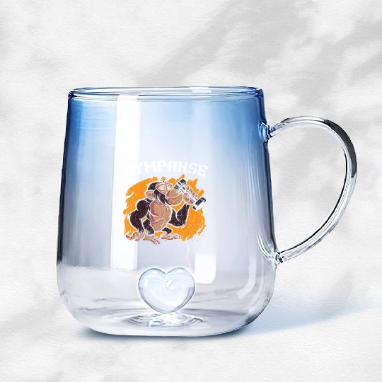 Gympanse Chimpanzee Monkey Animal Zookeeper Gradient Glass Mugs