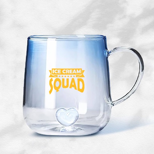 friends ice cream squad Gradient Glass Mugs