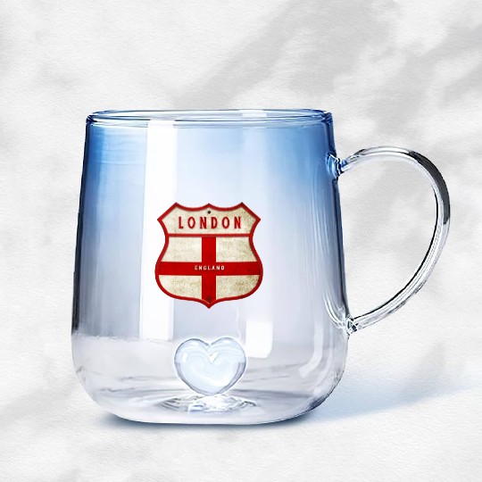 London England coat of arms Gradient Glass Mugs