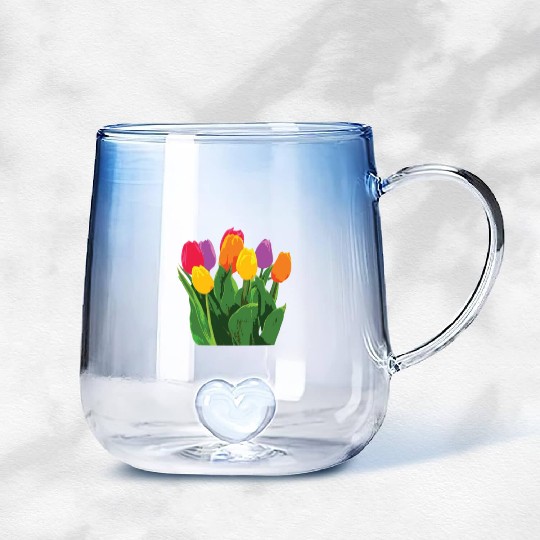 Tulip Garden Gardening Gradient Glass Mugs