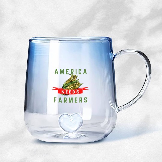 America Needs Farmers Gradient Glass Mugs - Gifts For Farmers