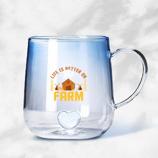 Life Is Better on the Farm Funny Agriculture Farm Gradient Glass Mugs