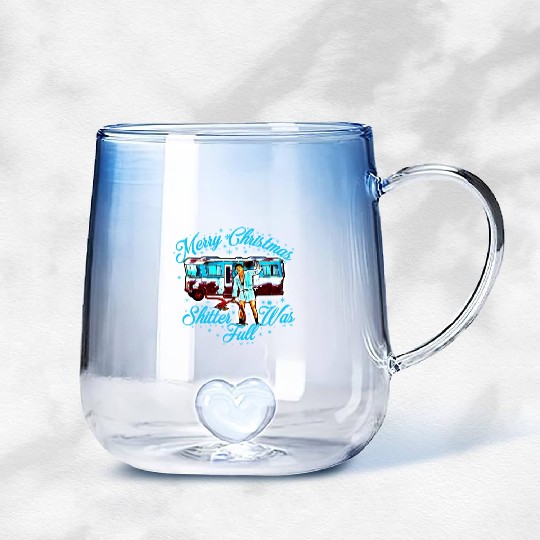 Merry Christmas Shitter Was Full Vintage Gradient Glass Mugs