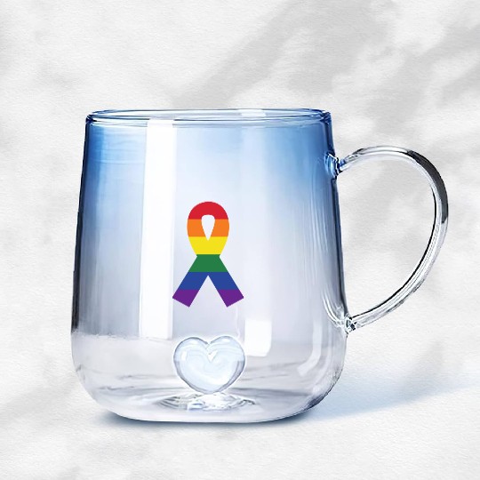 Lgbtq Gay Pride Month Rainbow Love Is Love Gradient Glass Mugs