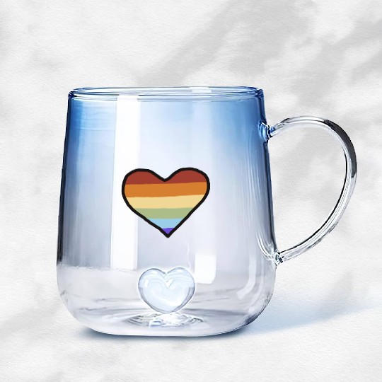 Lgbtq Gay Pride Month Rainbow Love Is Love Gradient Glass Mugs