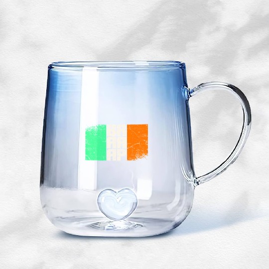 Dirt Biker Irish flag motocross Gradient Glass Mugs