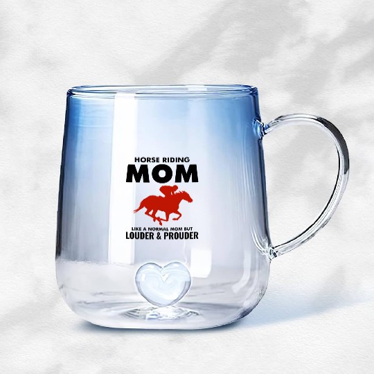 Barrel Racer Racing Horse Riding Mom Mothers day Gradient Glass Mugs