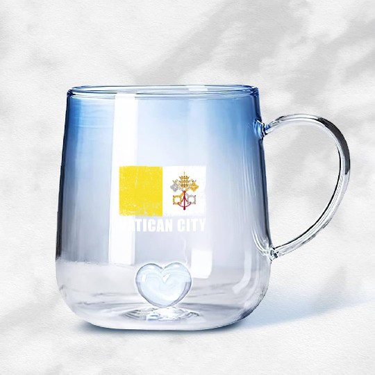 Vatican City Flag Grunge Country Flag Vatican City Gradient Glass Mugs