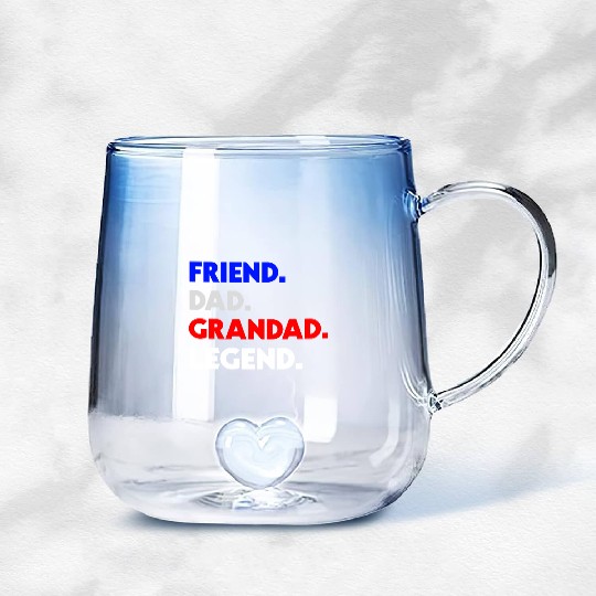 FRIEND DAD GRANDAD LEGEND Gradient Glass Mugs