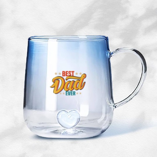 Best Dad Ever Vintage Design Gradient Glass Mugs