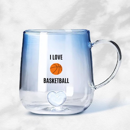 I love basketball Gradient Glass Mugs