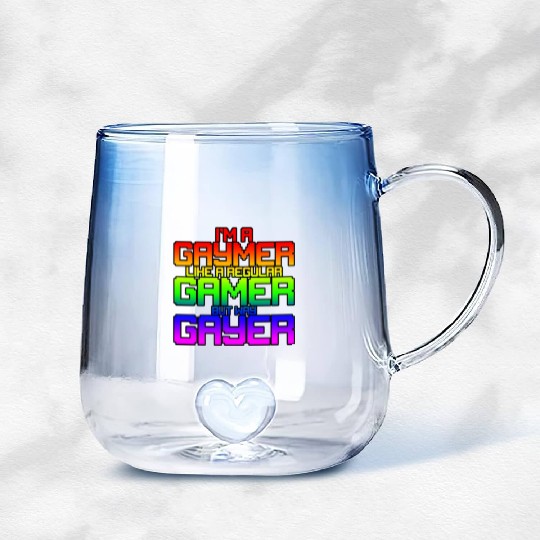 I'm A Gaymer, Like A Regular Gamer But Way Gayer 2 Gradient Glass Mugs