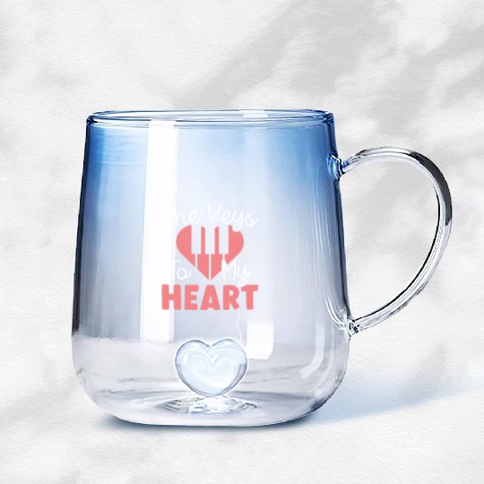The Keys To My Heart Piano Player Musician Music Gradient Glass Mugs