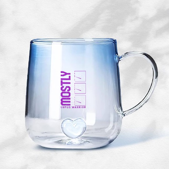 Lupus Awareness Gradient Glass Mugs, Mostly Running Empty,