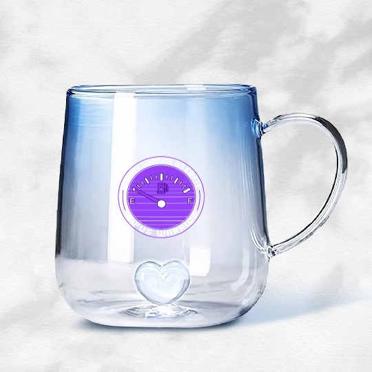 Lupus Awareness Gradient Glass Mugs, Mostly Running Empty,