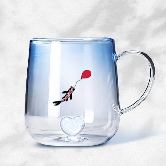 balloon koi fish nishikigoi Gradient Glass Mugs